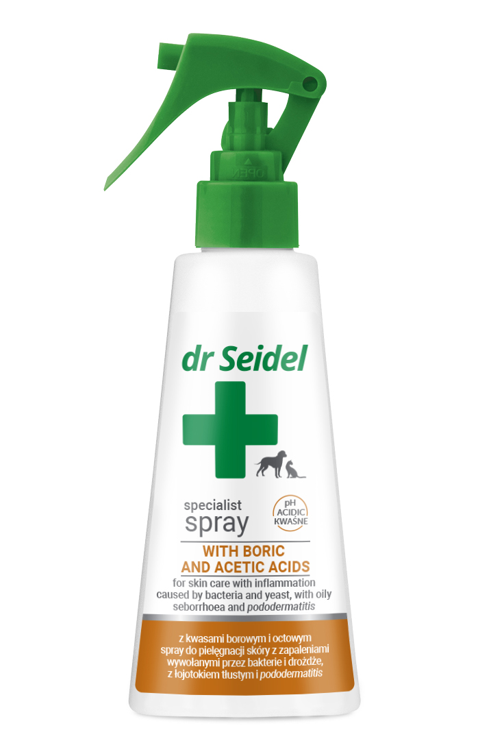 Spray Dr Seidel z kwasami borowym i octowym 100 ml dla psów i kotów